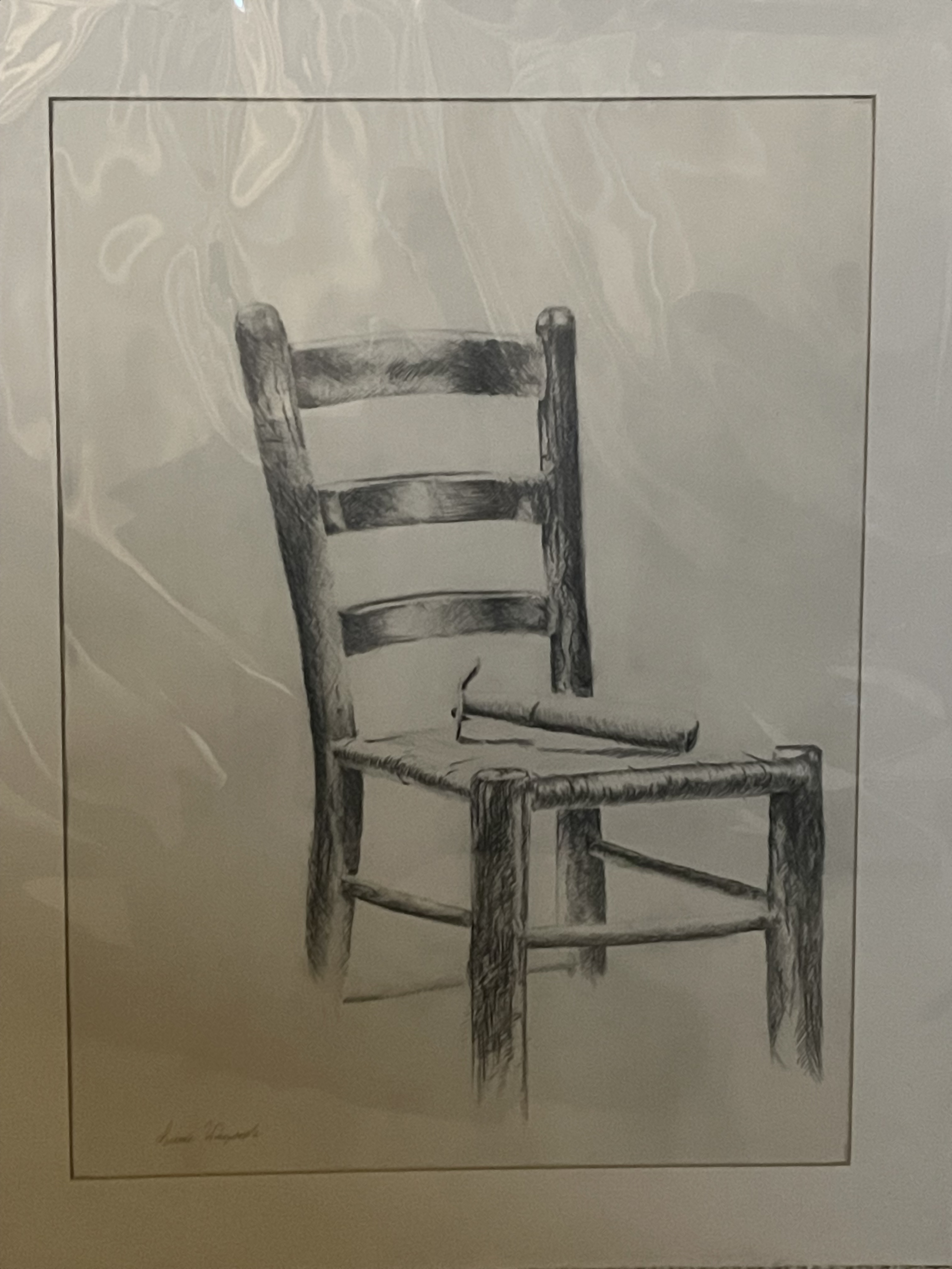 Quick sketch of a chair with pencil in a timed setting